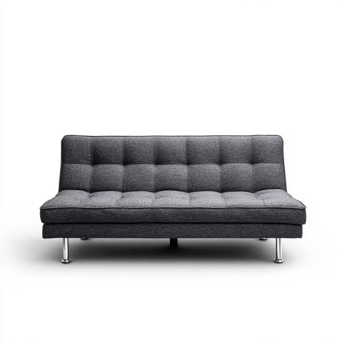 Sofa, 3 ciemnoszare poliestrowe sofa z metalową nogą, 180 x 90 x 82 cm