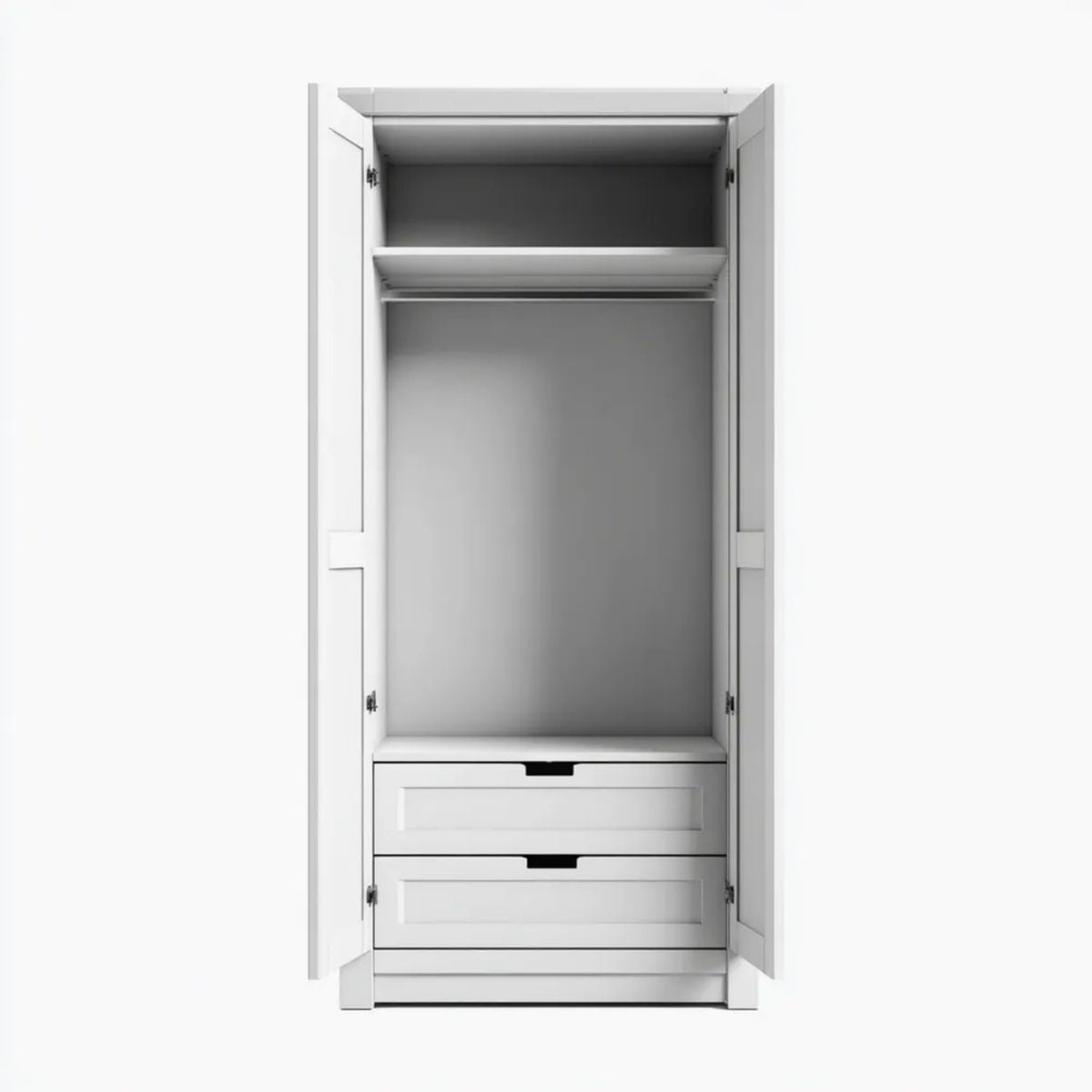 Szafa, Dwudrzwiowa szafa w MDF z 2 szufladami, 80 x 50 x 180 cm