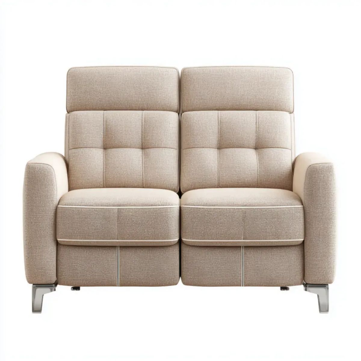 Sofa, 2-osobowa relaksujący sofa w poliestrze beżowym 160 x 90 x 102 cm