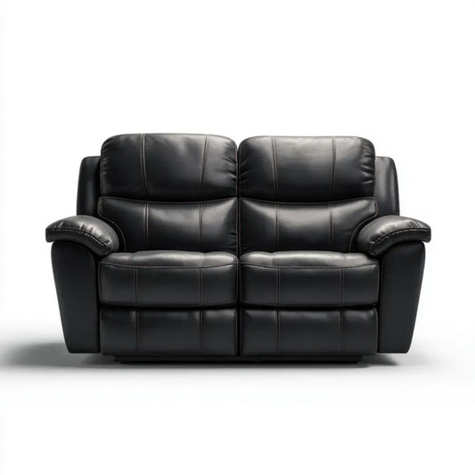 Sofa, 2 fotela fotelik czarny w PU syntetyczne skóry, 170 x 95 x 100 cm