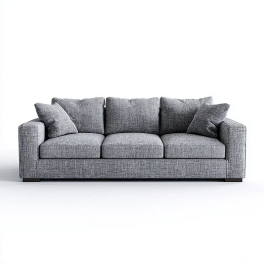 Sofa, 3-osobowa poliester heterofolia szara, 220 x 95 x 85 cm