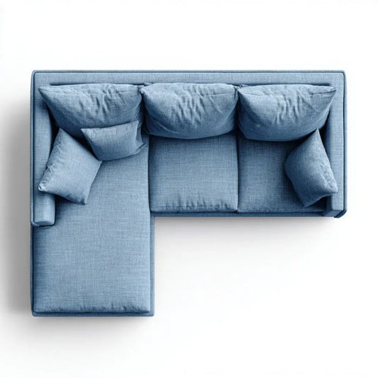 Sofa, 3-osobowa poliester niebieski sofa z lewym narożnikiem 250 × 160 × 85 cm