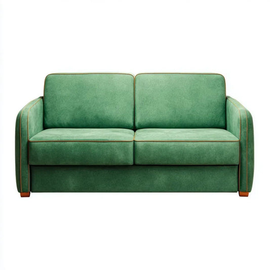 Sofa, 2 kwadratowe proste sofa szmaragdowe zielony w poliestrowym mikrofibrze, 140 x 85 x 88 cm