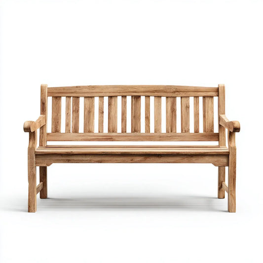 Ławka ogrodowa 2 naturalne kwadraty w prostokątnym teku stałym 120 x 65 x 90 cm