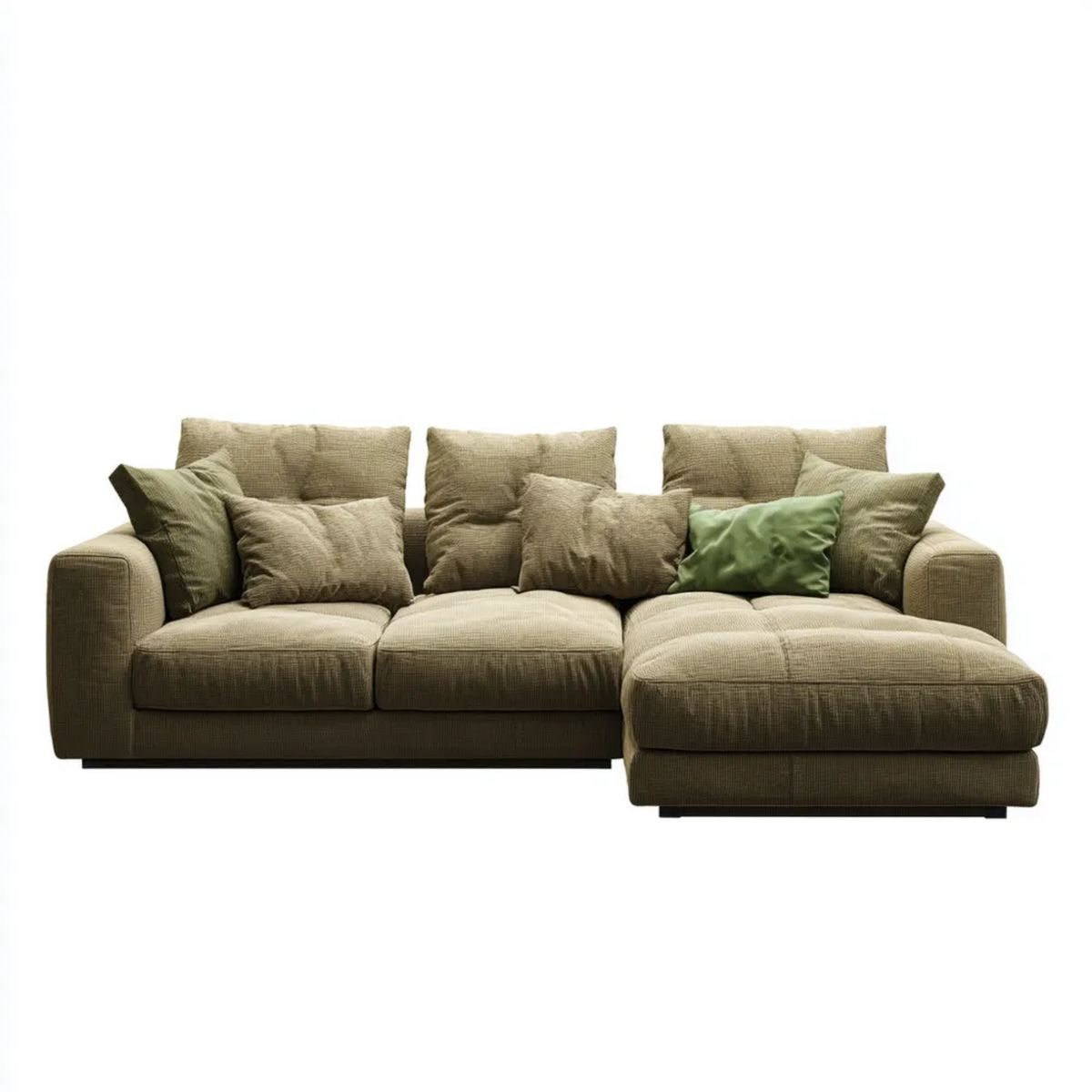 Sofa, 4-osobowa w prawo narożna sofa w poliestrze z meridianem, 280 x 165 x 85 cm