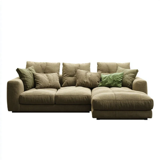 Sofa, 4-osobowa w prawo narożna sofa w poliestrze z meridianem, 280 x 165 x 85 cm