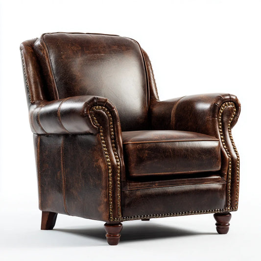 Fotel, Ciemnobrązowe fotel klubowy z poliuretanem 105 x 90 x 95 cm skóry z zaokrąglonymi podłokietnikami