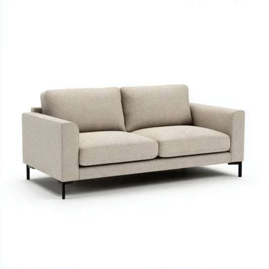 Sofa, Podwójna sofa w poliestrze z czarnym stalowym nóżkami, 160 x 90 x 85 cm