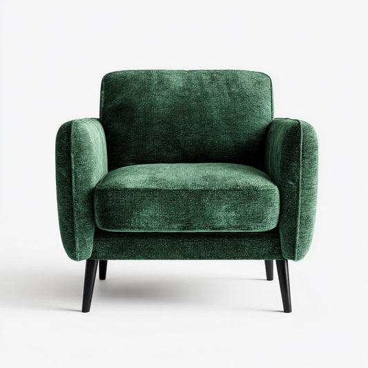 Fotel, Zielony fotel w salonie z tapicerowanym fotelem 80 x 82 x 84 cm w poliestrowych rzęsach o kształcie kwadratowym