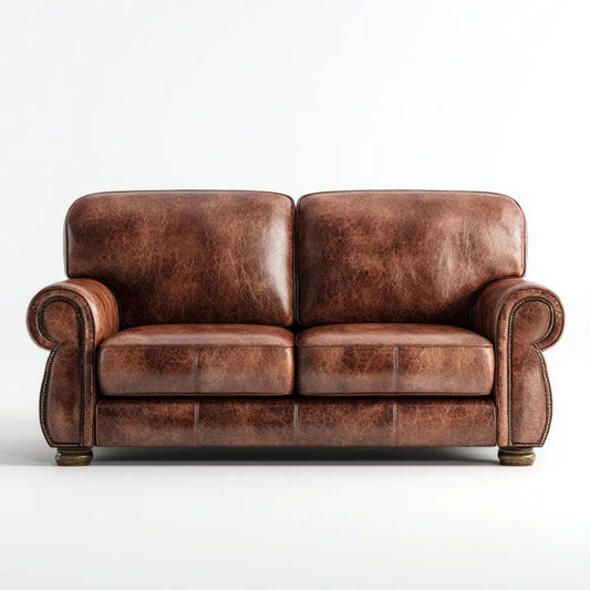 Sofa, 2-osobowa w kolorze betonowym, plastikowa, syntetyczna skóra, 165 x 90 x 90 cm