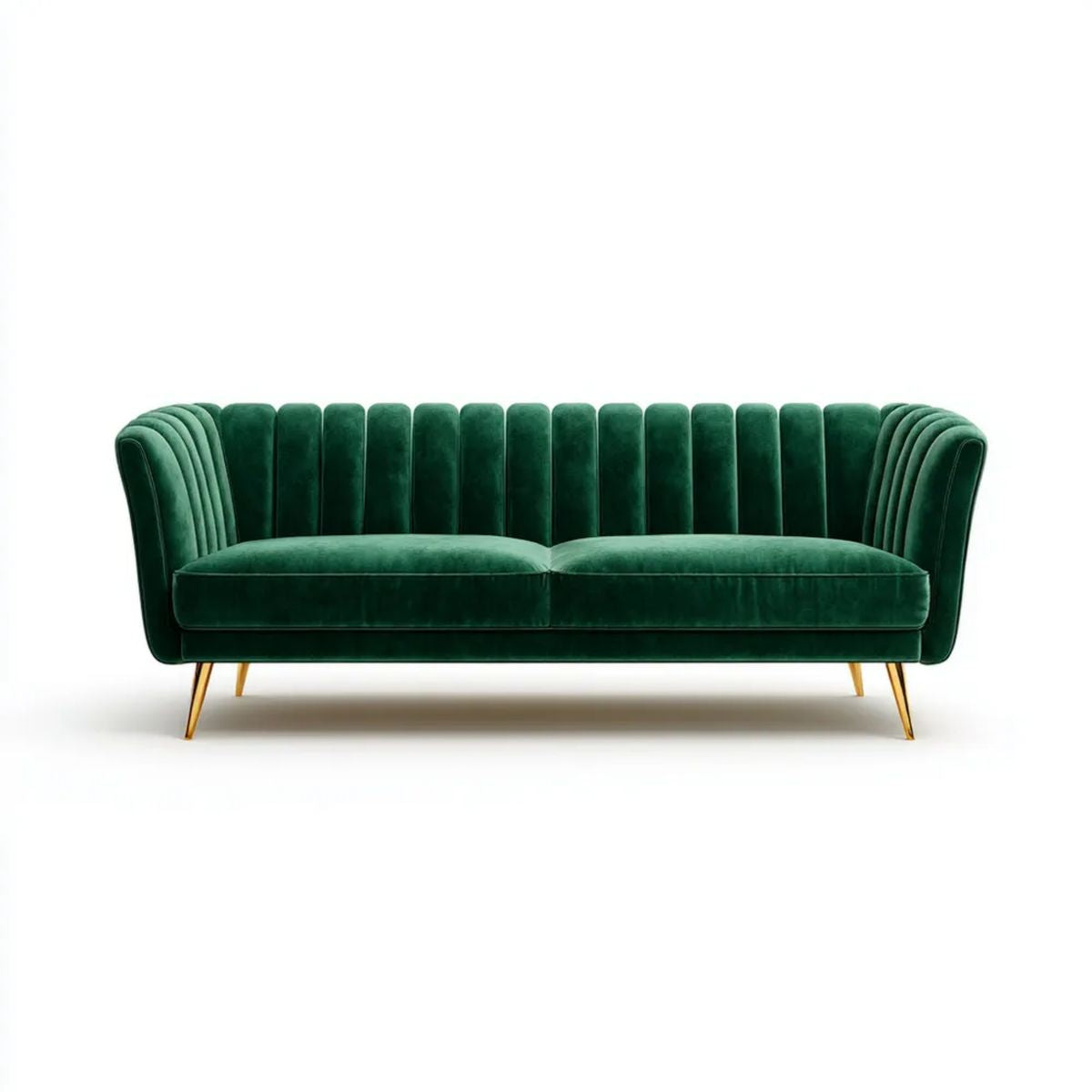 Sofa, 2-osobowa w sofie w szmaragdzie zielonym i złotym nóżki 170 x 80 x 78 cm