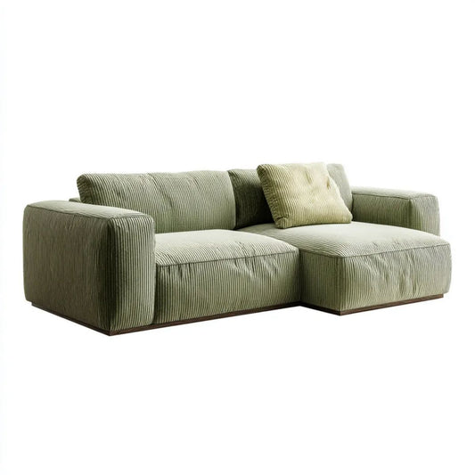 Sofa, 3-osobowa sofa w khaki zielona tkanina z diodem meridian, 240 x 155 x 78 cm