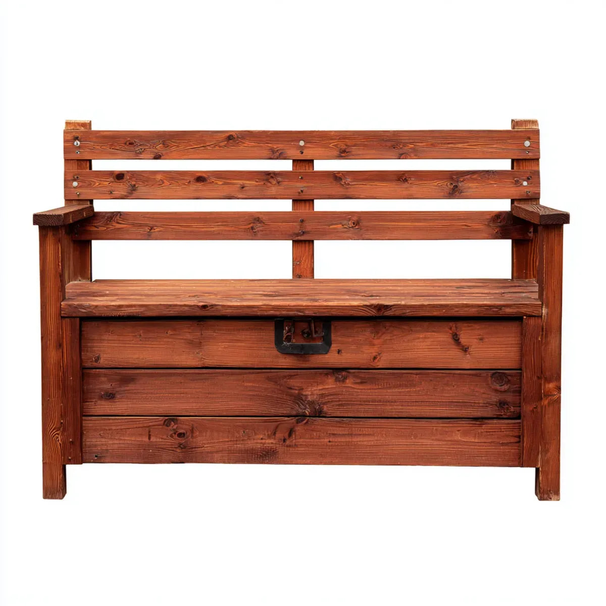 Ławka ogrodowa z brązowym pudełkiem z sosną w kolorze litym 120 x 60 x 90 cm prostokątna