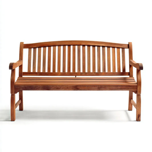 Ławka ogrodowa 3 miejsca brązowe 150 x 60 x 90 cm w litym prostokątnym drewnie